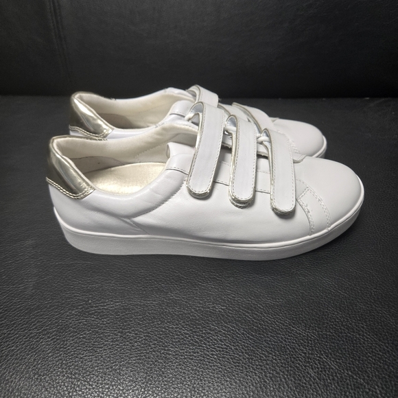 [NEW] Vionic Women's Size 8.5 White & Champagne (Gold) Velcro Sneakers - Picture 10 of 15
